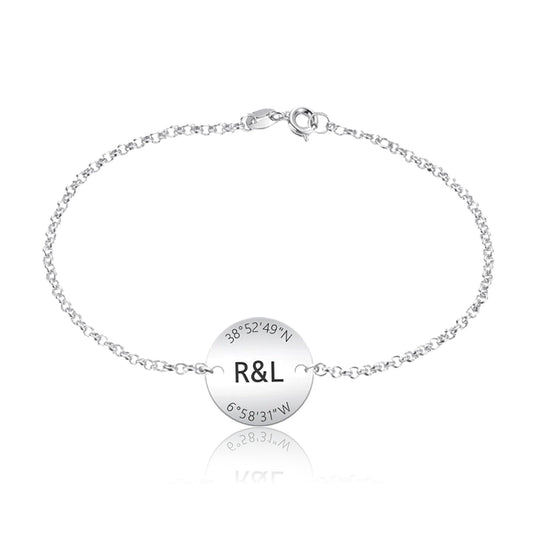 Bracelet en Argent avec Coordonnées Gravées