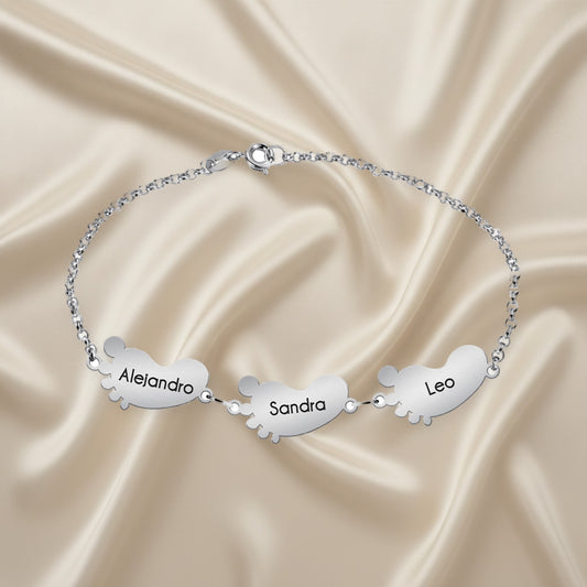 Bracelet en argent avec motifs petits pieds