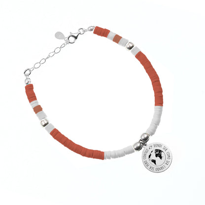Bracelet en Argent et Perles Blanches Corail personnalisable