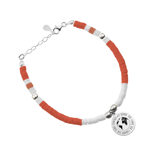Bracelet en Argent et Perles Blanches Corail personnalisable