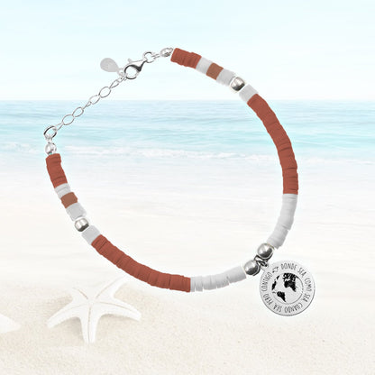 Bracelet en Argent et Perles Blanches Corail personnalisable