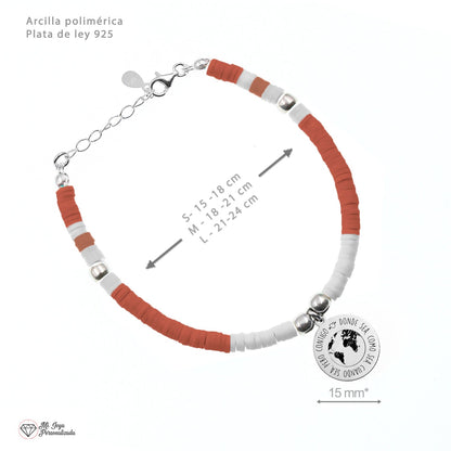 Bracelet en Argent et Perles Blanches Corail personnalisable