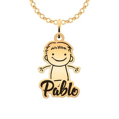Bracelet en argent plaqué or avec jusqu'à 6 pendentifs enfants