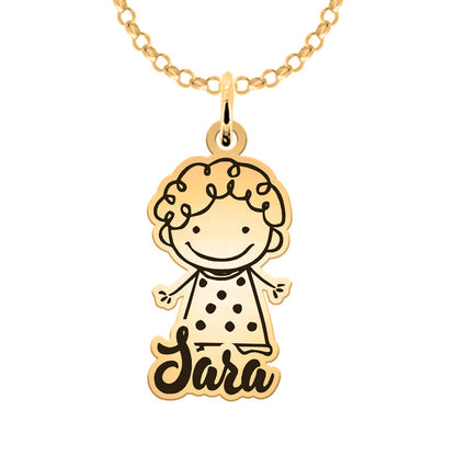 Bracelet en argent plaqué or avec jusqu'à 6 pendentifs enfants