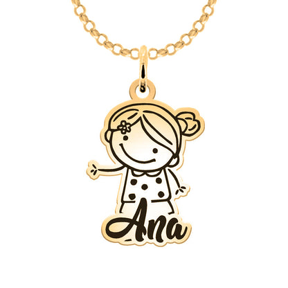 Bracelet en argent plaqué or avec jusqu'à 6 pendentifs enfants