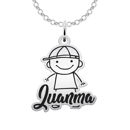 Bracelet en argent : silhouettes d'enfants (jusqu'à 6)