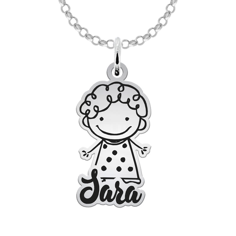 Bracelet en argent : silhouettes d'enfants (jusqu'à 6)