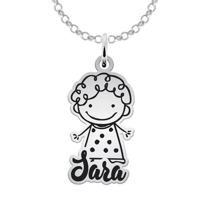 Bracelet en argent : silhouettes d'enfants (jusqu'à 6)