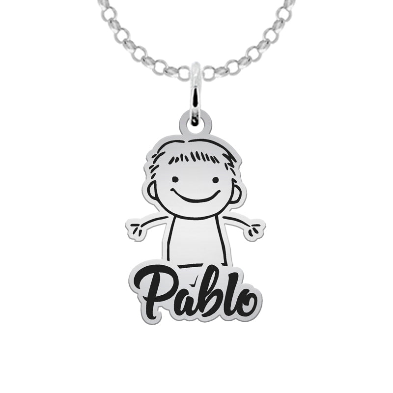 Bracelet en argent : silhouettes d'enfants (jusqu'à 6)