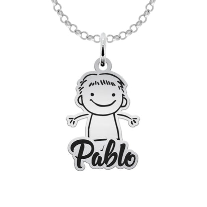 Bracelet en argent : silhouettes d'enfants (jusqu'à 6)