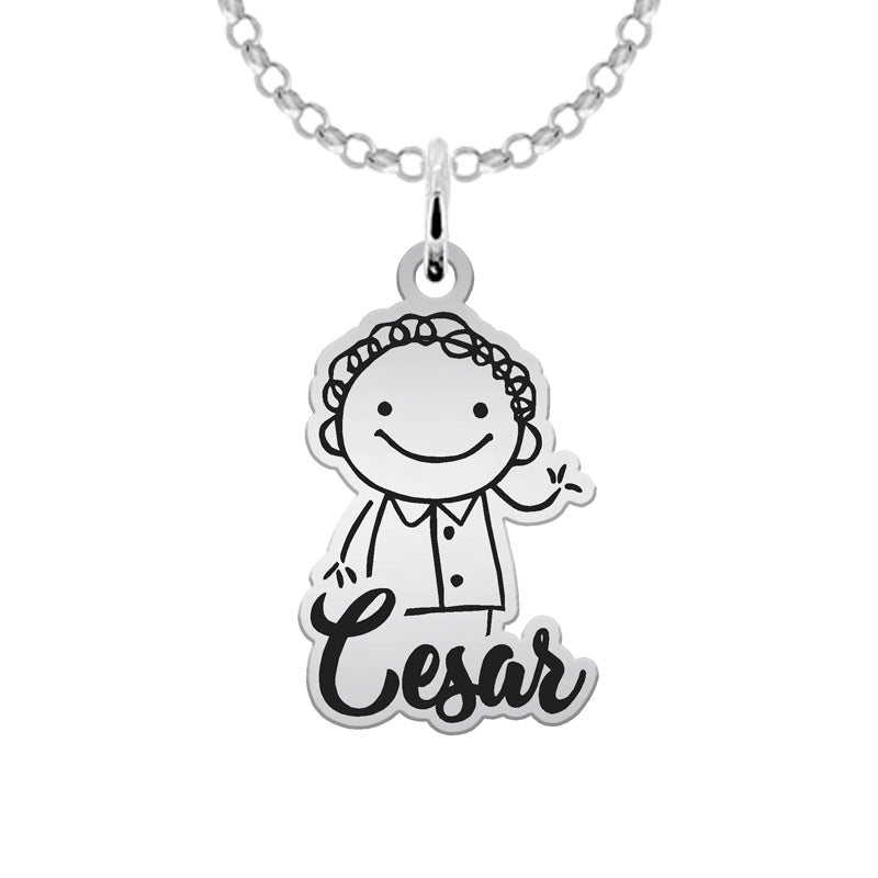 Bracelet en argent : silhouettes d'enfants (jusqu'à 6)