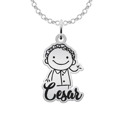 Bracelet en argent : silhouettes d'enfants (jusqu'à 6)