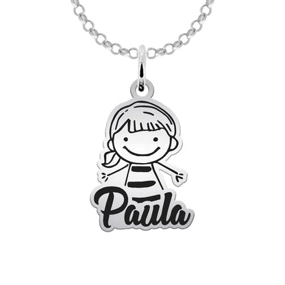 Bracelet en argent : silhouettes d'enfants (jusqu'à 6)