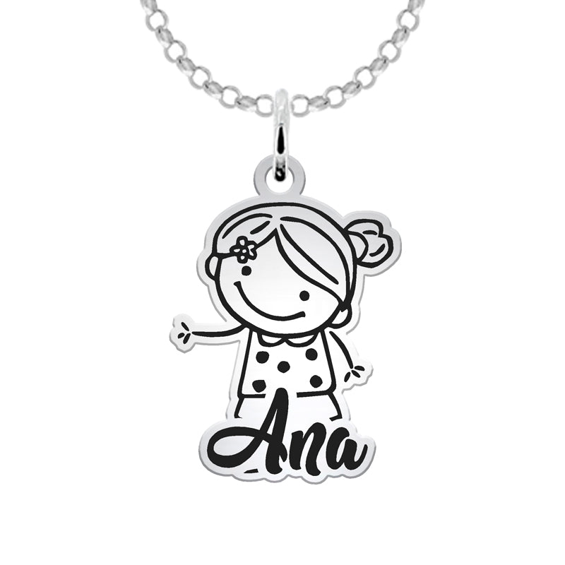 Bracelet en argent : silhouettes d'enfants (jusqu'à 6)