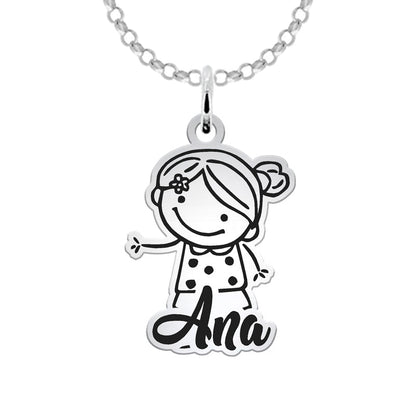 Bracelet en argent : silhouettes d'enfants (jusqu'à 6)