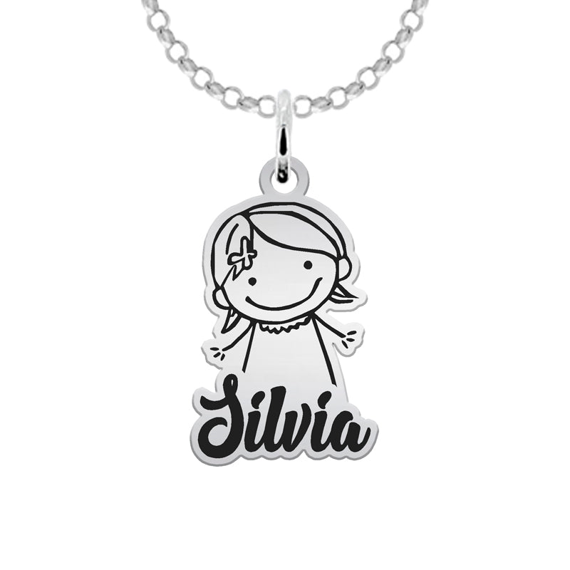 Bracelet en argent : silhouettes d'enfants (jusqu'à 6)