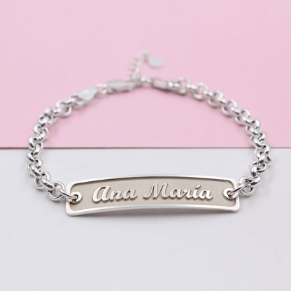 Bracelet esclave argent prénom en relief