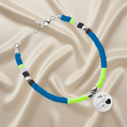 Bracelet Gran Canaria personnalisable - Argent et perles