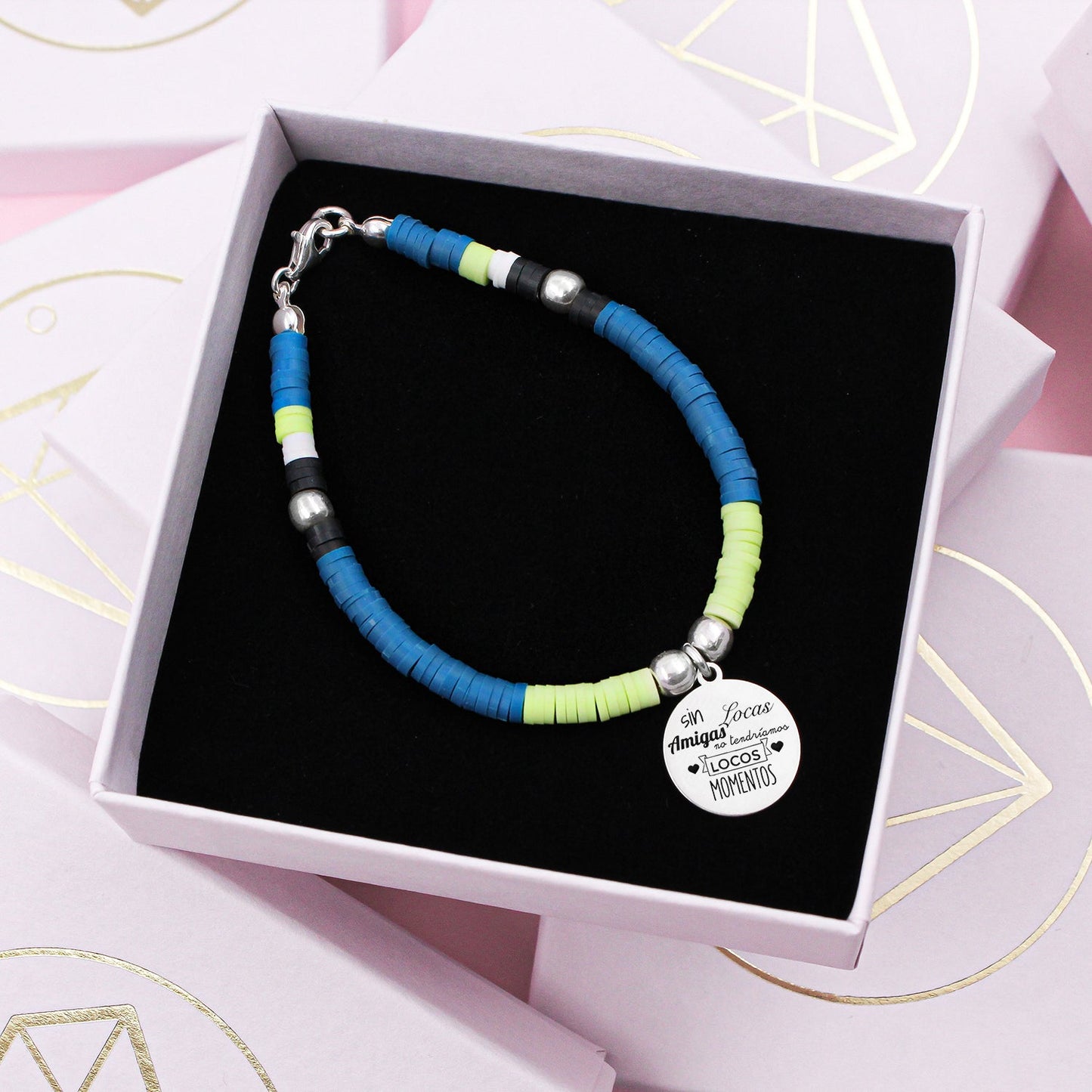 Bracelet Gran Canaria personnalisable - Argent et perles