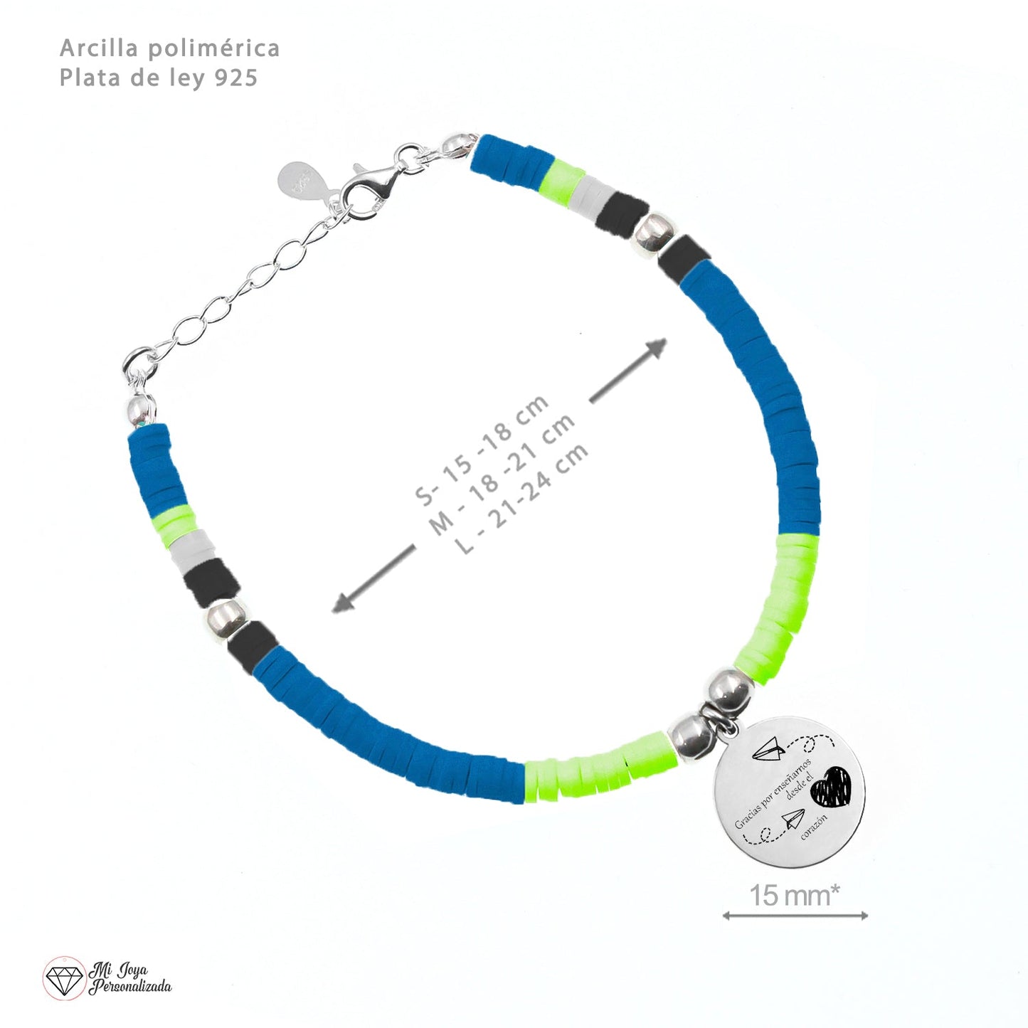 Bracelet Gran Canaria personnalisable - Argent et perles