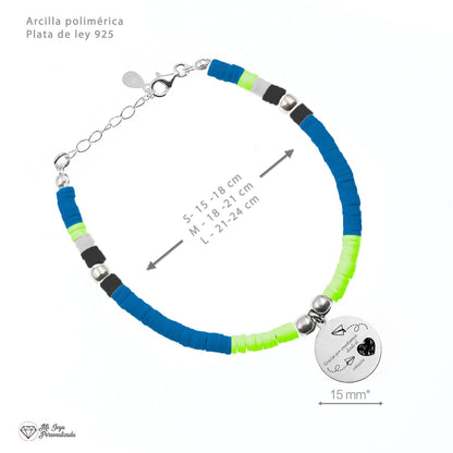 Bracelet Gran Canaria personnalisable - Argent et perles