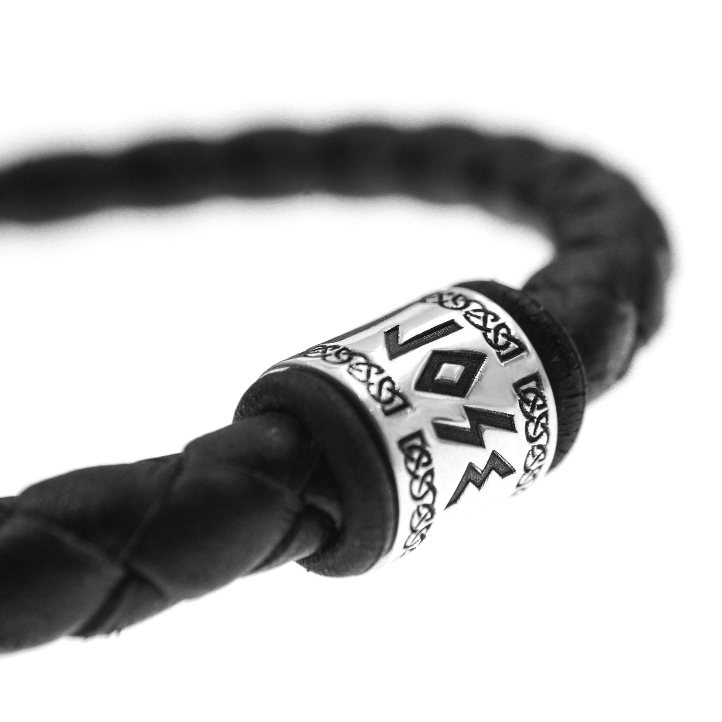 Bracelet homme en cuir avec charm argent 925 à graver