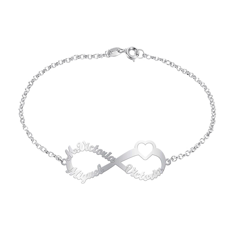 Bracelet Infini Cœur en Argent 925
