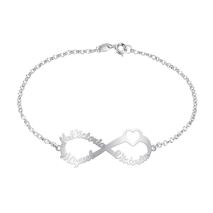 Bracelet Infini Cœur en Argent 925