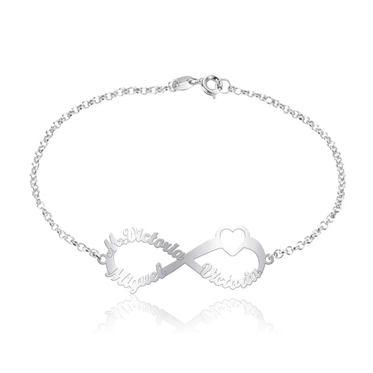 Bracelet Infini Cœur en Argent 925