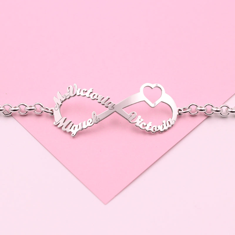 Bracelet Infini Cœur en Argent 925