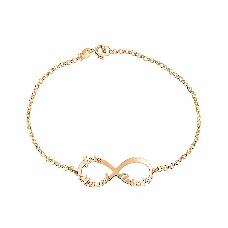 Bracelet Infini en Argent 925 Plaqué Or
