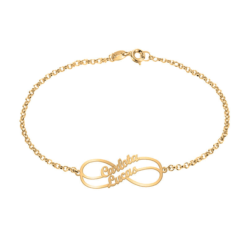 Bracelet Infini en Argent Plaqué Or