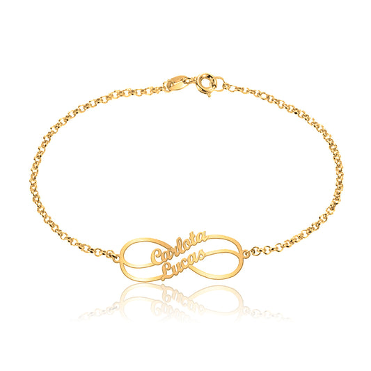 Bracelet Infini en Argent Plaqué Or