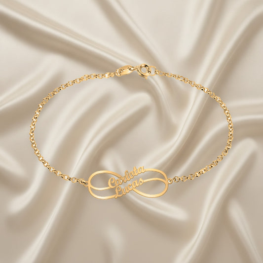 Bracelet Infini en Argent Plaqué Or