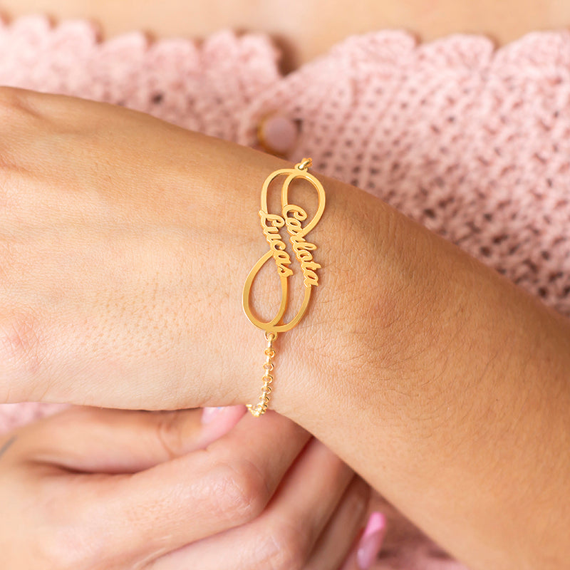 Bracelet Infini en Argent Plaqué Or
