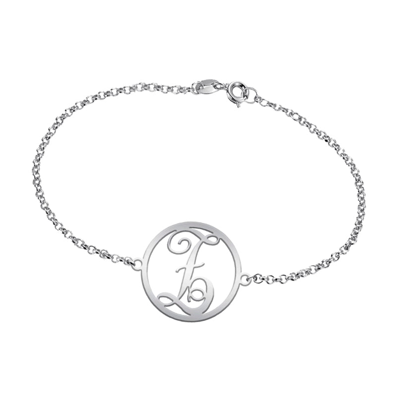 Bracelet Initiale Classique en Argent Massif 925