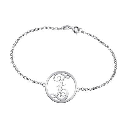 Bracelet Initiale Classique en Argent Massif 925