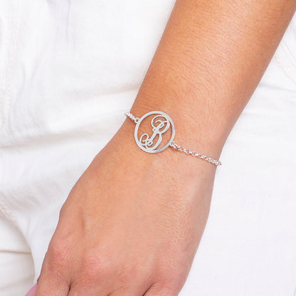 Bracelet Initiale Classique en Argent Massif 925
