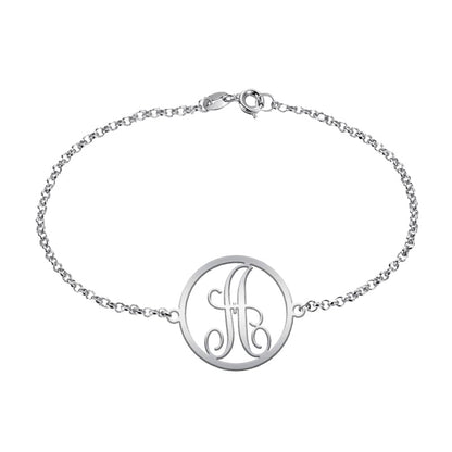 Bracelet Initiale Classique en Argent Massif 925