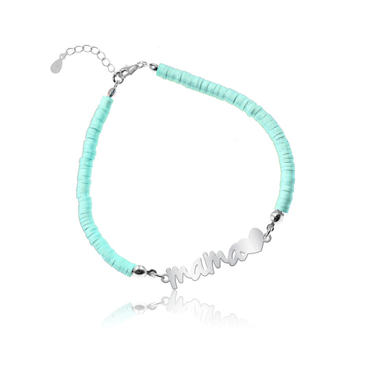 Bracelet Maman en Argent 925 et Argile Polymère