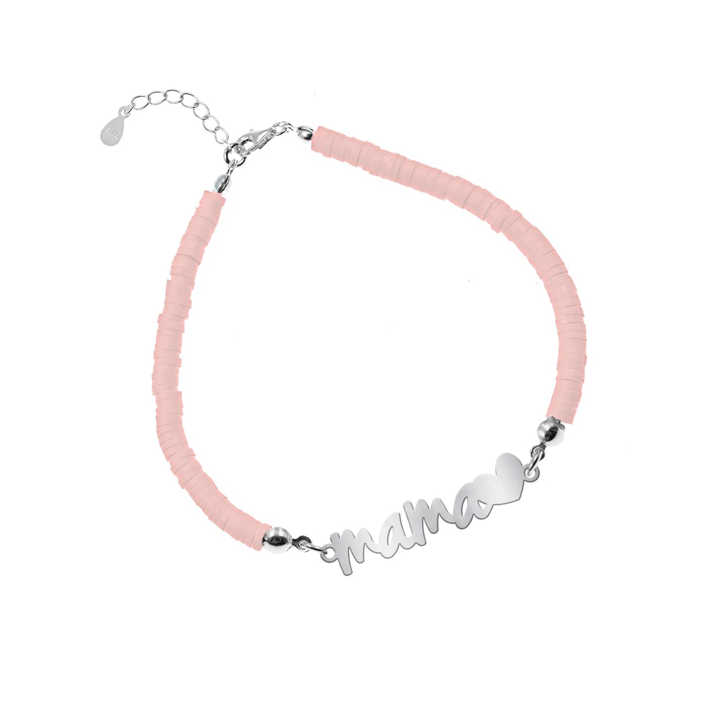 Bracelet Maman en Argent 925 et Argile Polymère