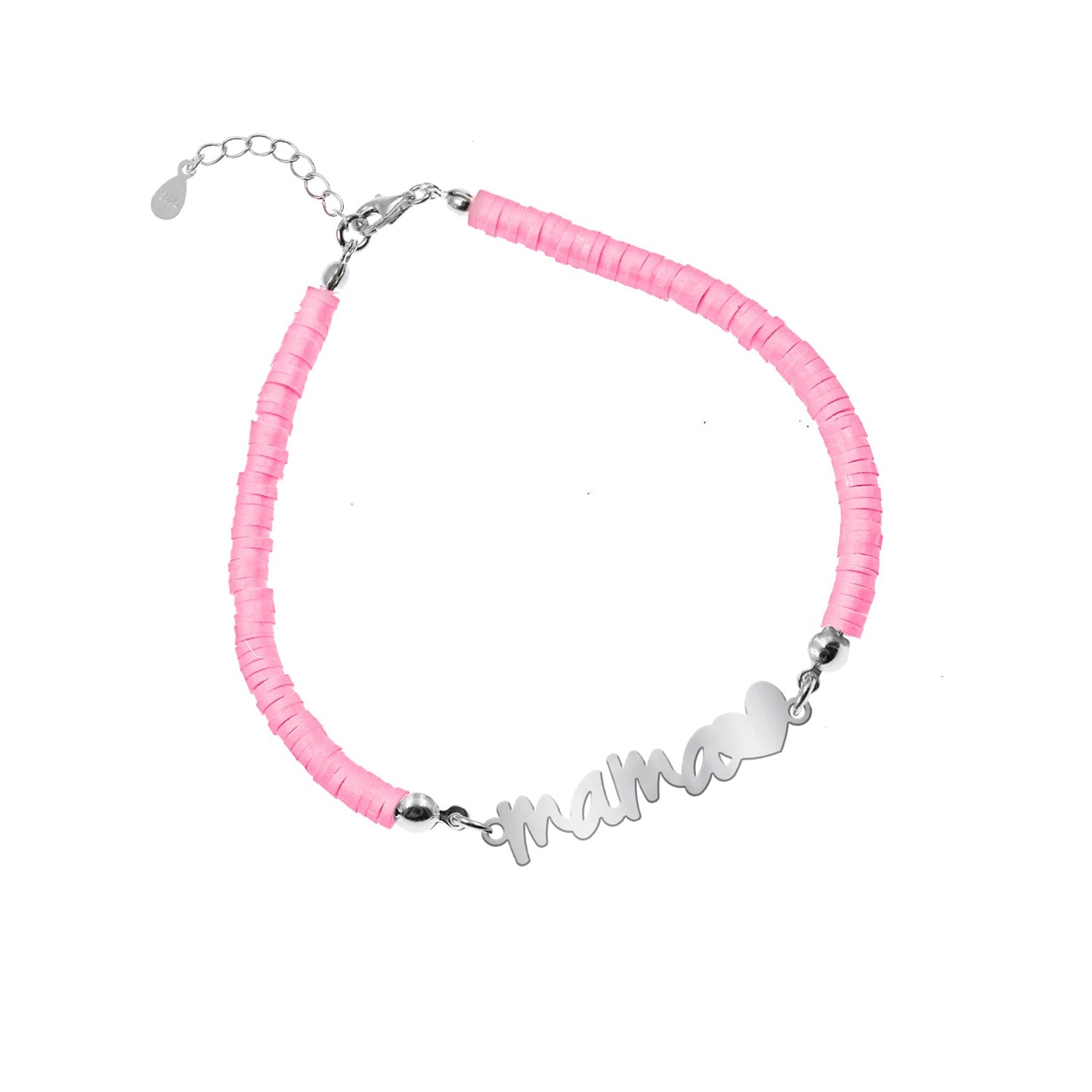 Bracelet Maman en Argent 925 et Argile Polymère