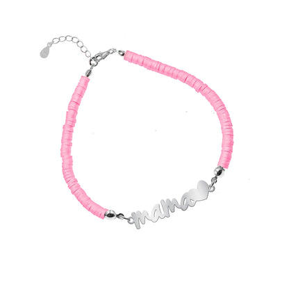 Bracelet Maman en Argent 925 et Argile Polymère