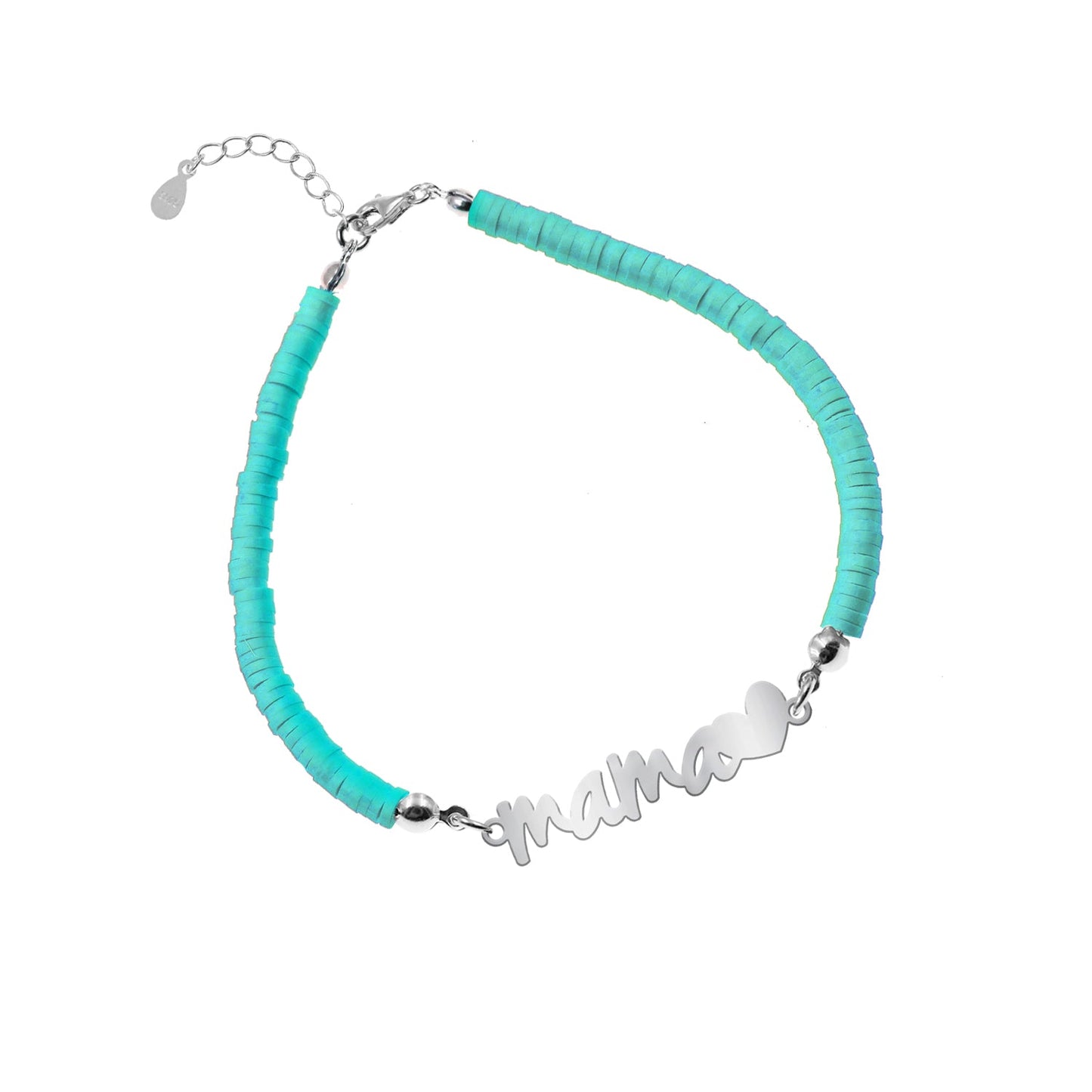 Bracelet Maman en Argent 925 et Argile Polymère