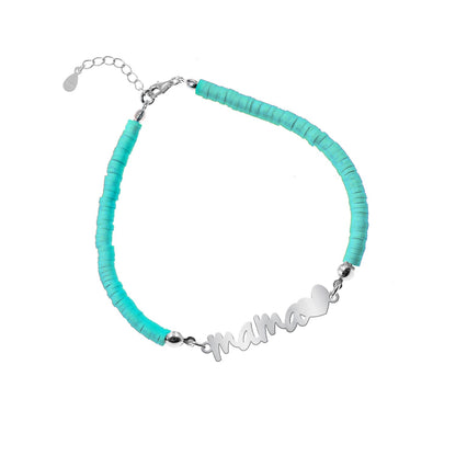Bracelet Maman en Argent 925 et Argile Polymère