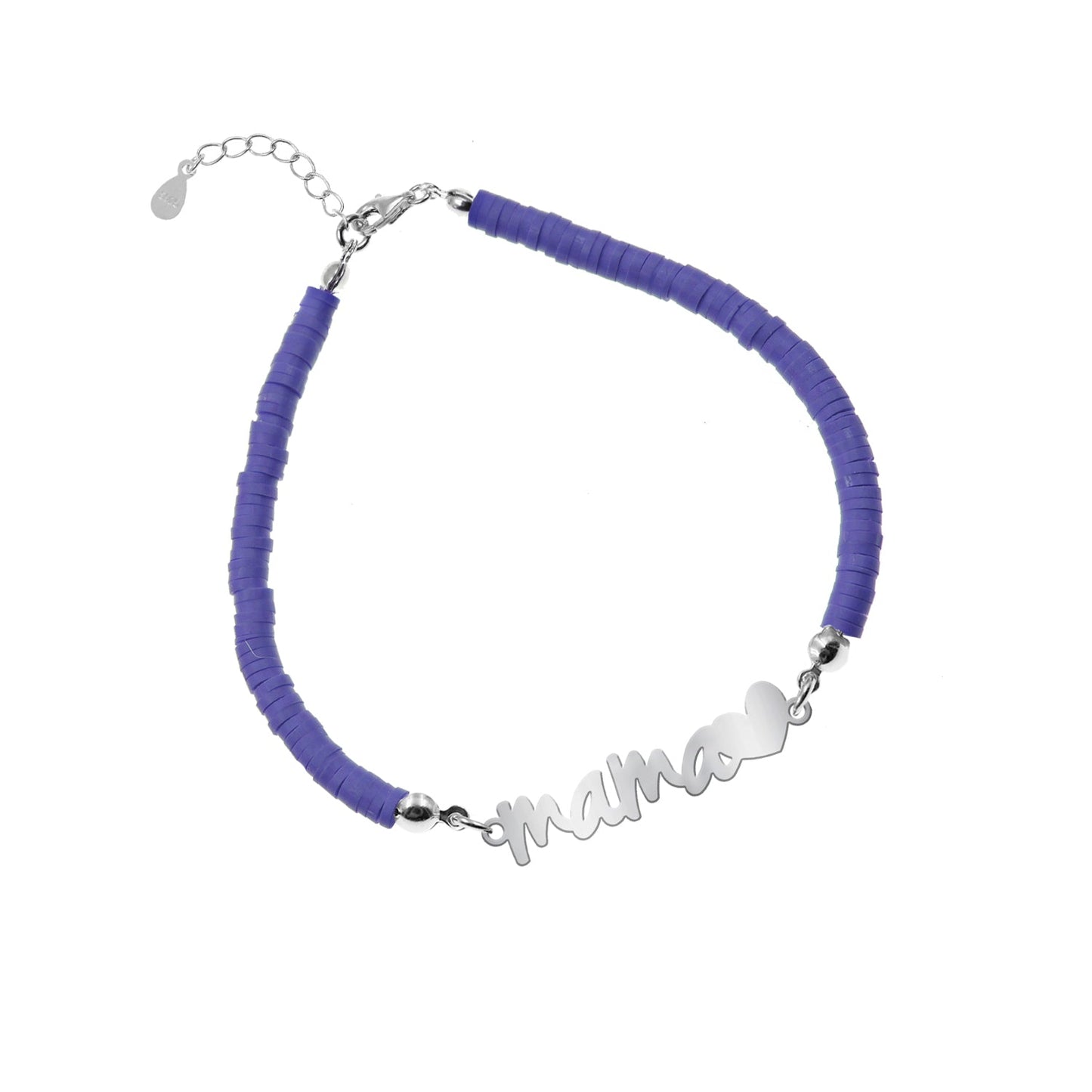 Bracelet Maman en Argent 925 et Argile Polymère
