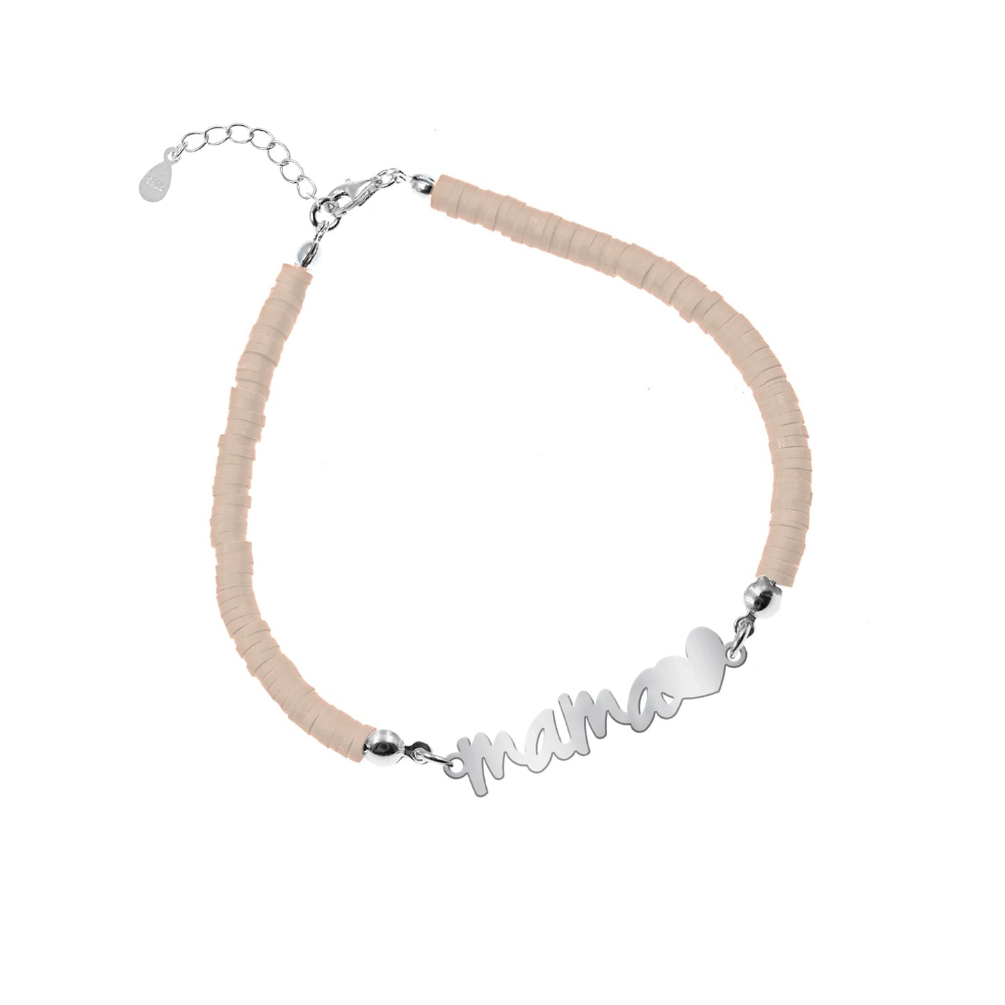 Bracelet Maman en Argent 925 et Argile Polymère