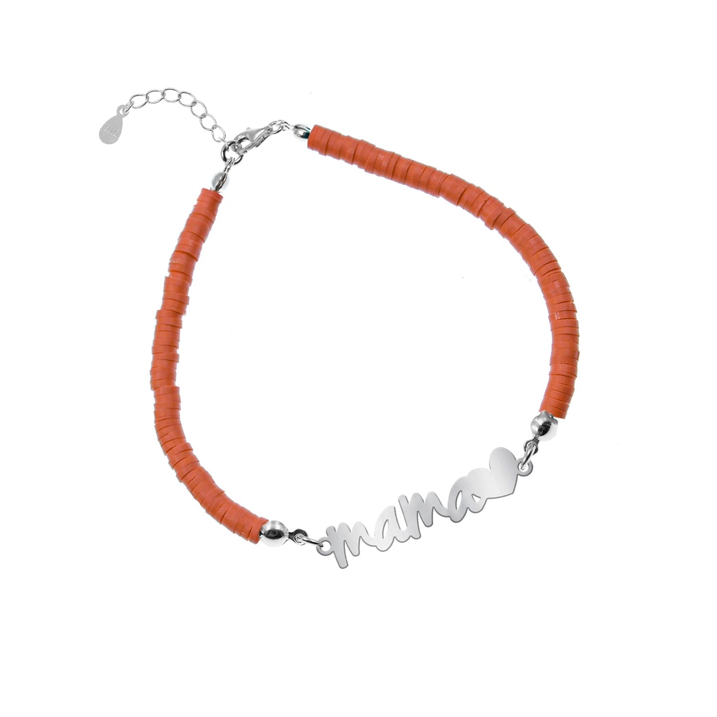 Bracelet Maman en Argent 925 et Argile Polymère
