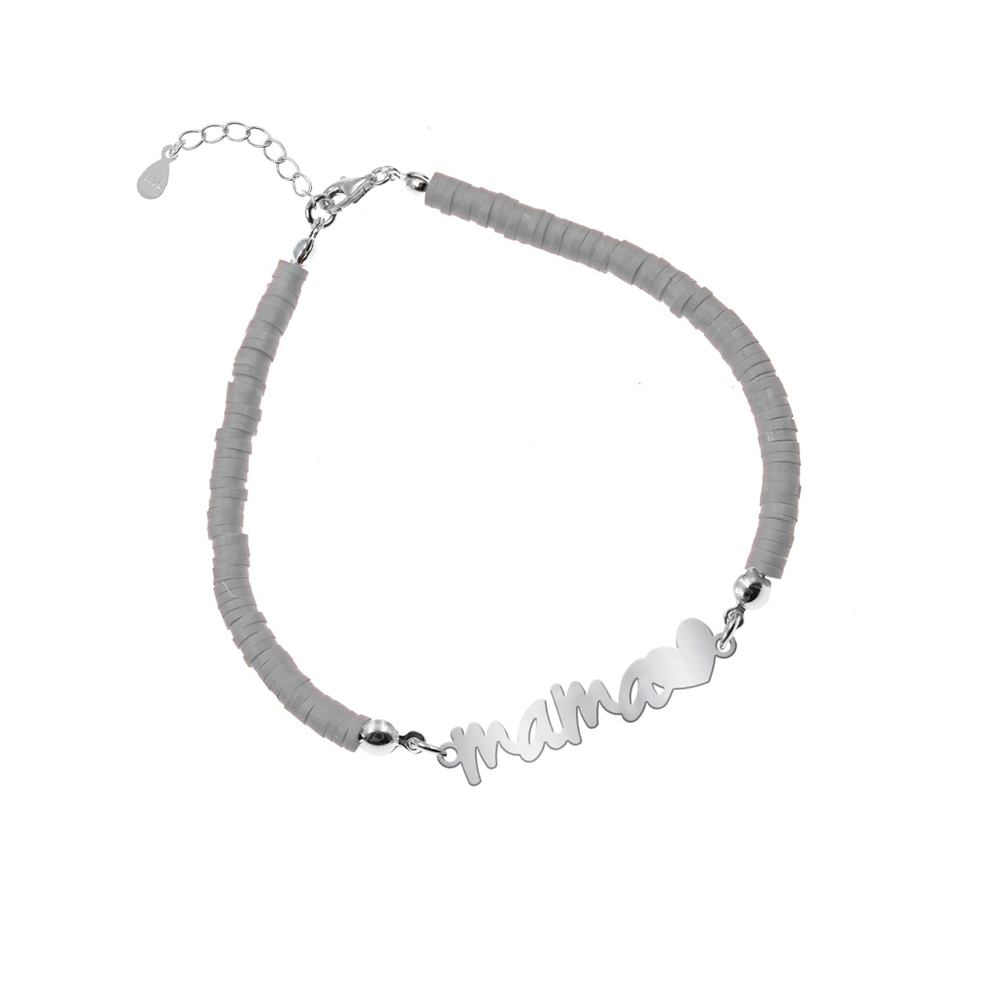 Bracelet Maman en Argent 925 et Argile Polymère