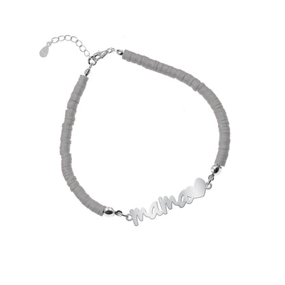 Bracelet Maman en Argent 925 et Argile Polymère